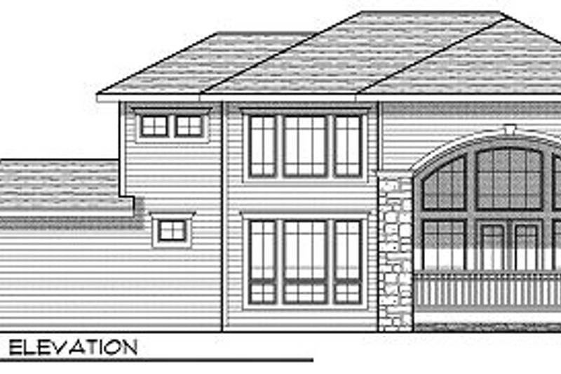 Home Plan - Exterior - Rear Elevation for European House Plan #70-877 - 3 bed, 2.5 bath
