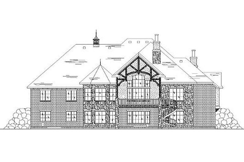 Dream House Plan - Exterior - Rear Elevation for European House Plan #5-295 - 6 bed, 4 bath