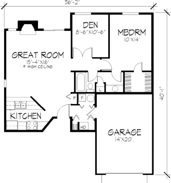 Ranch Floor Plan - Main Floor Plan #320-323