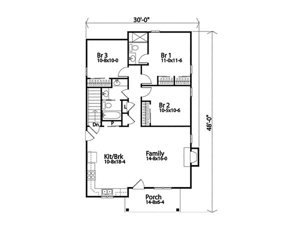 House Plan Design - Ranch Floor Plan - Main Floor Plan #22-614