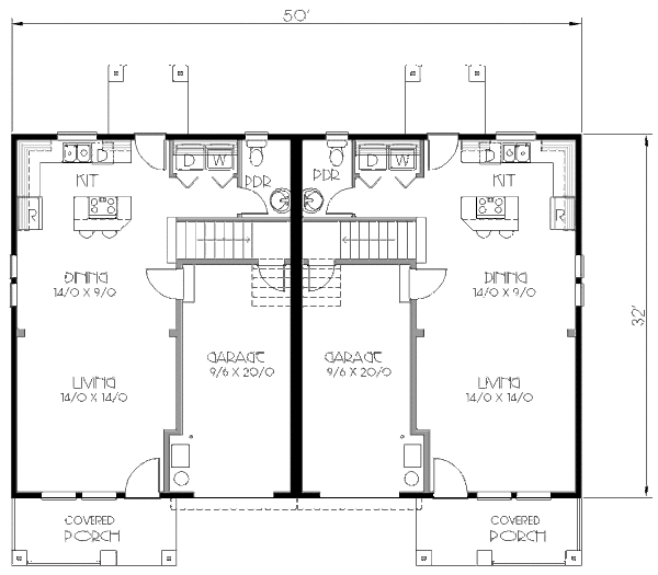 Craftsman Floor Plan - Main Floor Plan #423-7