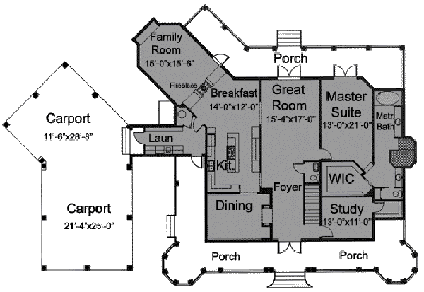 Country Floor Plan - Main Floor Plan #115-138