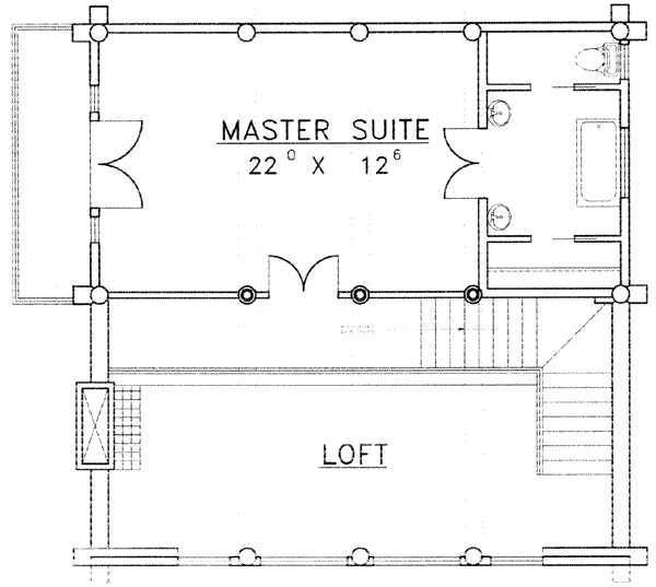 House Blueprint - Log Floor Plan - Upper Floor Plan #117-412
