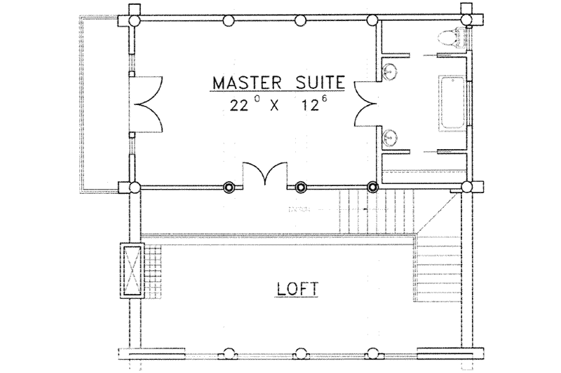 Home Plan - Floor Plan - Upper Floor for Log House Plan #117-412 - 3 bed, 2.5 bath