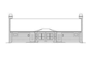 Exterior - Rear Elevation for Craftsman House Plan #57-685 - 2 bed, 2 bath