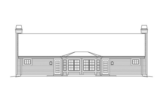 Exterior - Rear Elevation for Craftsman House Plan #57-685 - 2 bed, 2 bath