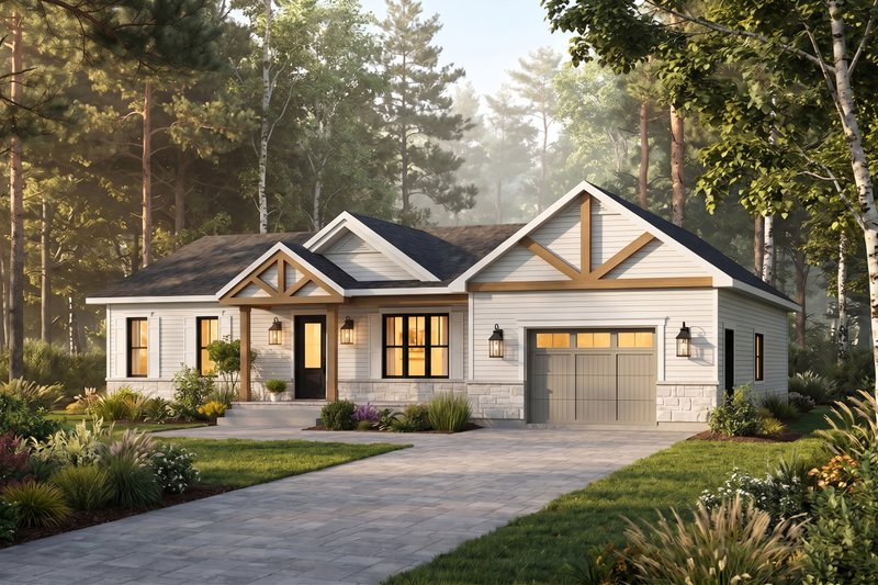 Dream House Plan - Exterior - Front Elevation 2 for Ranch House Plan #23-2653 - 2 bed, 1 bath