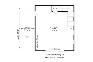 Floor Plan - Main Floor for Traditional House Plan #932-746, 0 bath