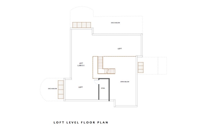 House Blueprint - Floor Plan - Upper Floor for Cottage House Plan #535-5 - 2 bed, 2.5 bath