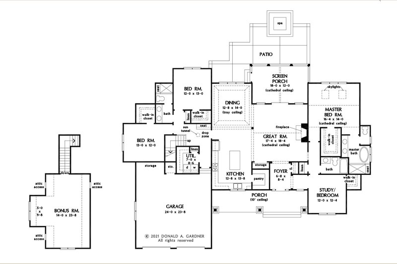 House Design - Floor Plan - Main Floor for Farmhouse House Plan #929-1183 - 4 bed, 3 bath