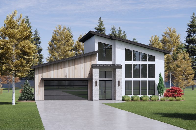 House Design - Exterior - Front Elevation 5 for Modern House Plan #1096-134 - 3 bed, 2.5 bath