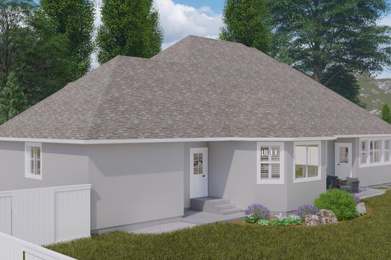 Exterior - Rear Elevation 1 for Traditional House Plan #1060-107 - 3 bed, 2.5 bath
