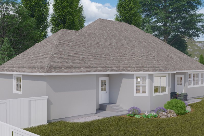Dream House Plan - Exterior - Rear Elevation 1 for Traditional House Plan #1060-107 - 3 bed, 2.5 bath