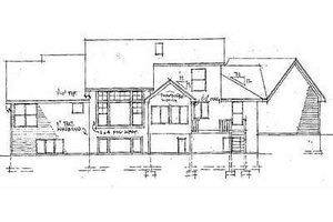 Exterior - Rear Elevation for European House Plan #51-116 - 3 bed, 2.5 bath