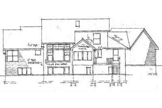 Exterior - Rear Elevation for European House Plan #51-116 - 3 bed, 2.5 bath