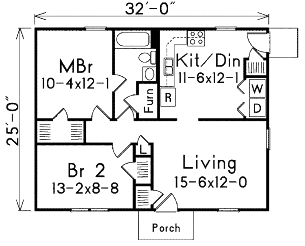 Ranch Style House Plan 2 Beds 1 Baths 800 Sqft Plan 57 242