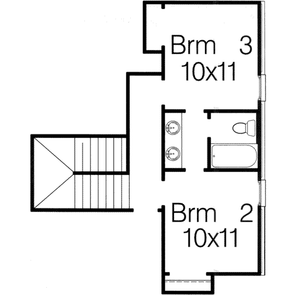 House Blueprint - European Floor Plan - Upper Floor Plan #15-276