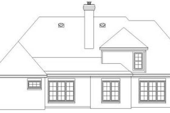 Exterior - Rear Elevation for European House Plan #81-1170 - 4 bed, 3.5 bath