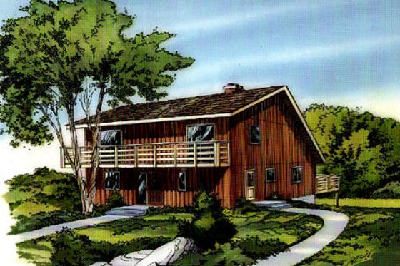 Exterior - Front Elevation for Modern House Plan #312-482 - 2 bed, 2 bath