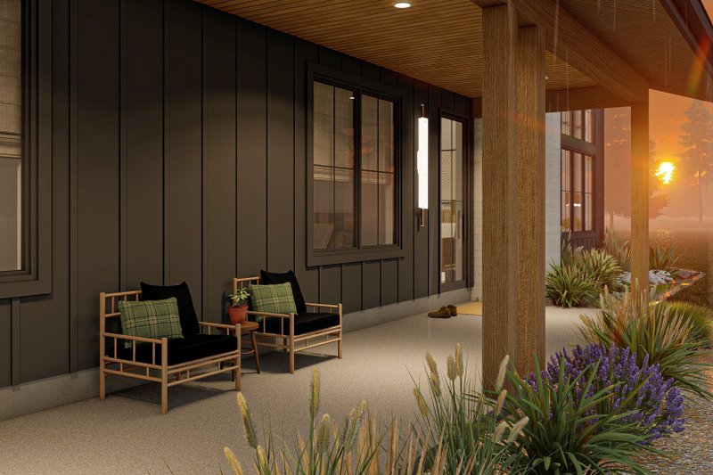 Dream House Plan - Exterior - Covered Porch 1 for Barndominium House Plan #455-293 - 3 bed, 2.5 bath