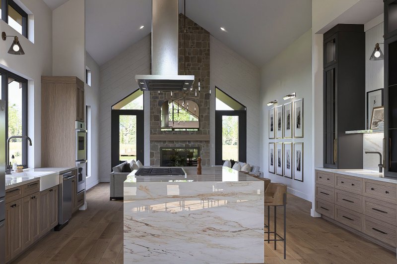 House Design - Interior - Kitchen 2 for Barndominium House Plan #455-381 - 2 bed, 2.5 bath