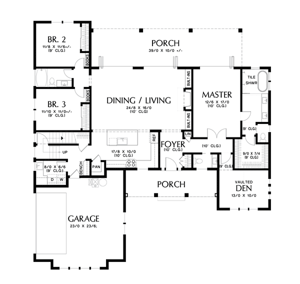 Home Plan - Farmhouse Floor Plan - Main Floor Plan #48-1034