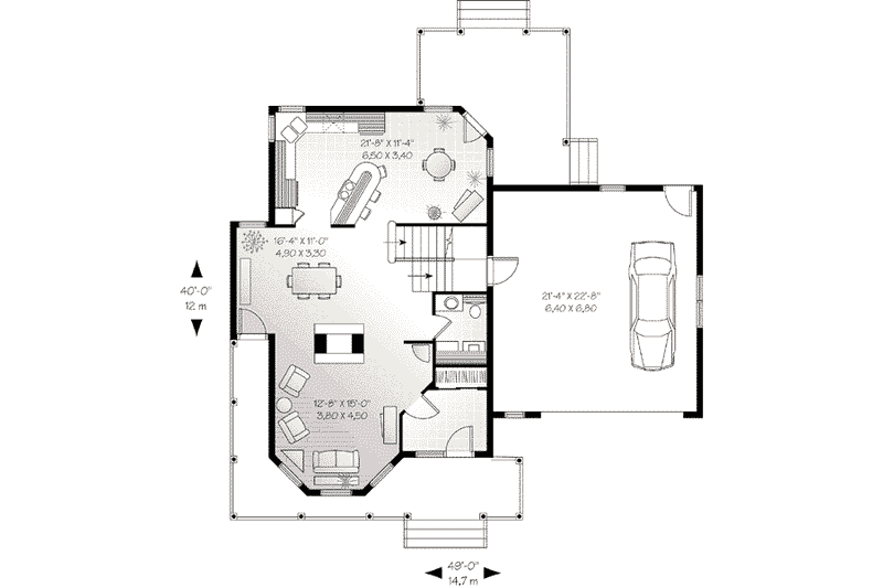 Dream House Plan - Floor Plan - Main Floor for Victorian House Plan #23-601 - 3 bed, 2.5 bath