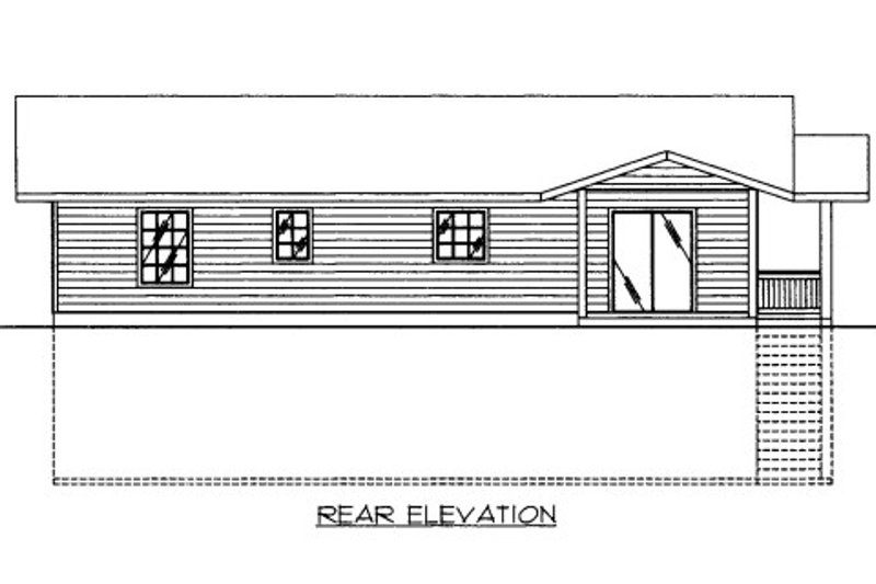 Home Plan - Exterior - Rear Elevation for Ranch House Plan #117-615 - 3 bed, 2 bath