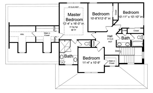 Farmhouse Floor Plan - Upper Floor Plan #46-928