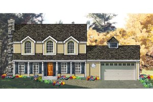 Country Exterior - Front Elevation Plan #3-249