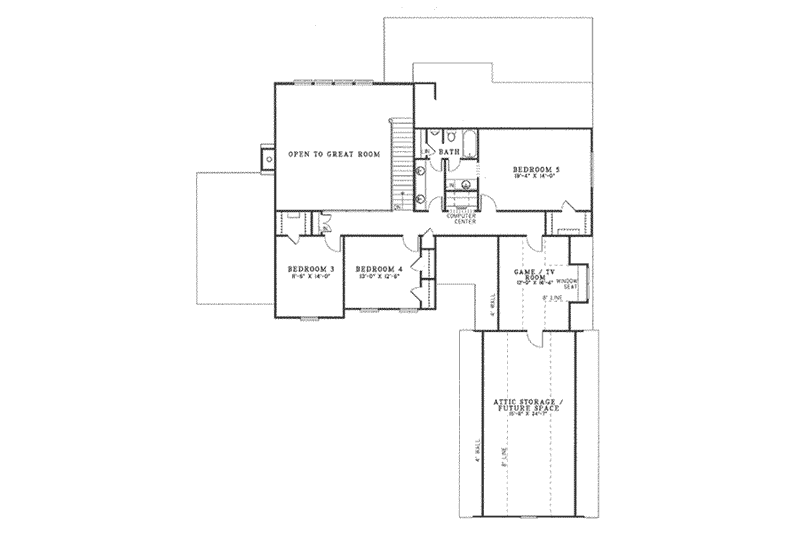 Home Plan - Floor Plan - Upper Floor for Colonial House Plan #17-613 - 5 bed, 3.5 bath