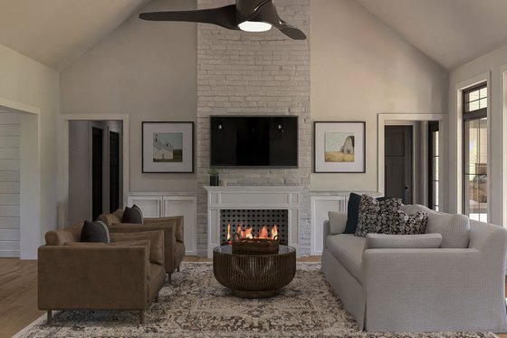 Interior - Family Room 1 for Colonial House Plan #455-415 - 3 bed, 2 bath