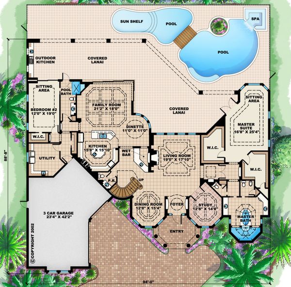 Mediterranean Floor Plan - Main Floor Plan #27-561