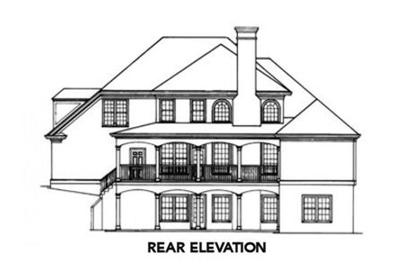 Dream House Plan - Exterior - Rear Elevation for European House Plan #429-31 - 3 bed, 3.5 bath