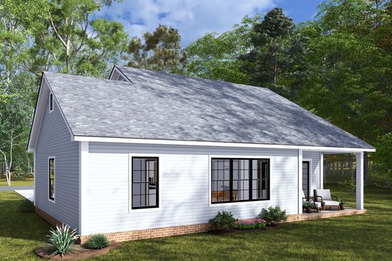 Exterior - Rear Elevation for Cottage House Plan #513-2266 - 2 bed, 2 bath