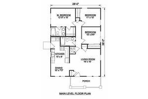 Floor Plan - Main Floor for Craftsman House Plan #116-304 - 3 bed, 2 bath
