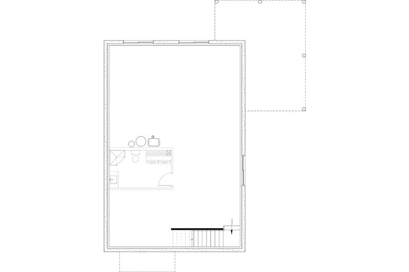 House Blueprint - Floor Plan - Lower Floor for Contemporary House Plan #23-2906 - 2 bed, 1 bath