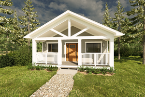 Cottage Exterior - Front Elevation Plan #126-281