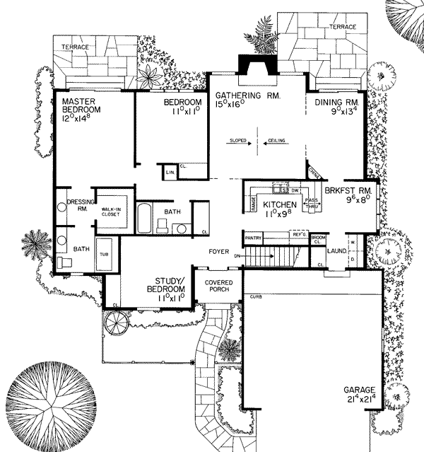 House Design - Ranch Floor Plan - Main Floor Plan #72-303