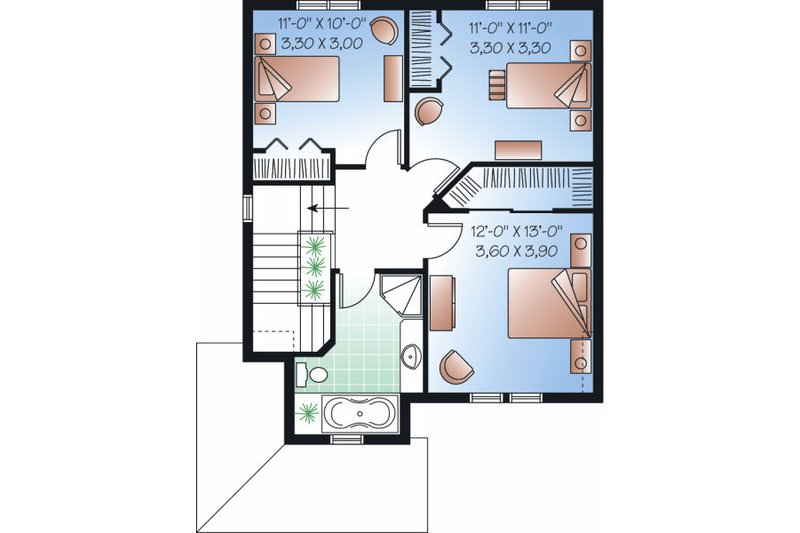 Home Plan - Floor Plan - Upper Floor for Traditional House Plan #23-740 - 3 bed, 1.5 bath