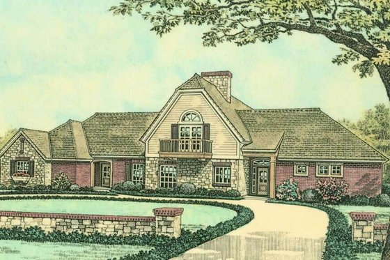Exterior - Front Elevation for Country House Plan #310-617 - 3 bed, 2.5 bath