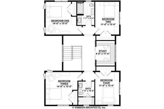 Floor Plan - Upper Floor for Farmhouse House Plan #928-324 - 5 bed, 3.5 bath