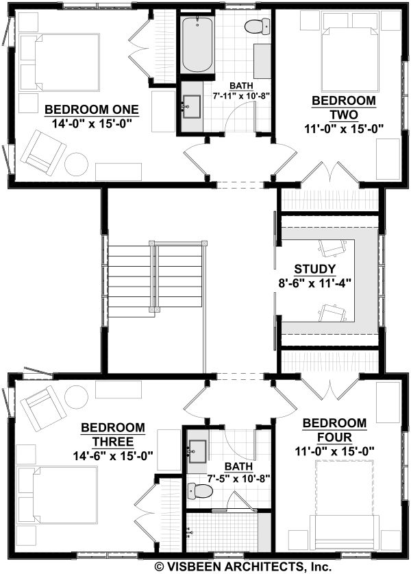 Farmhouse Floor Plan - Upper Floor Plan #928-324