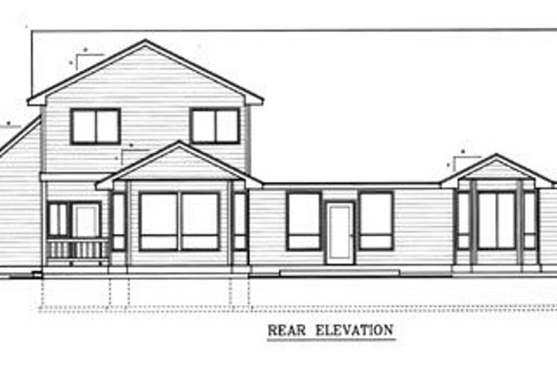 House Blueprint - Exterior - Rear Elevation for Traditional House Plan #98-212 - 4 bed, 2.5 bath