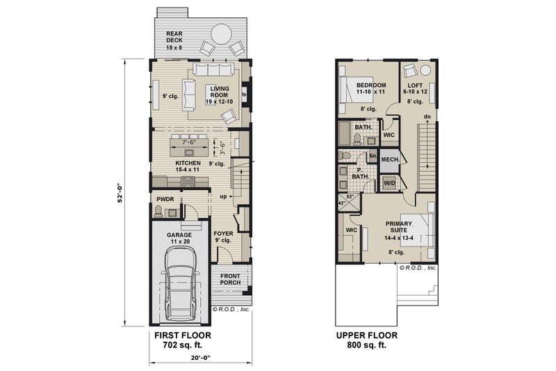 Dream House Plan - Floor Plan - Main Floor for Craftsman House Plan #51-1310 - 2 bed, 2.5 bath