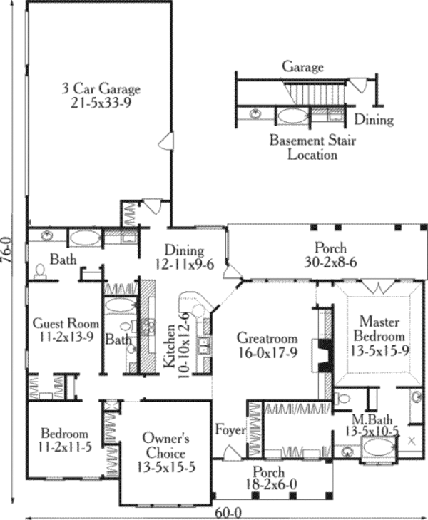 Southern Floor Plan - Main Floor Plan #406-231