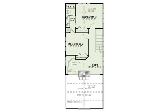 Floor Plan - Upper Floor for Farmhouse House Plan #17-2359 - 3 bed, 2.5 bath
