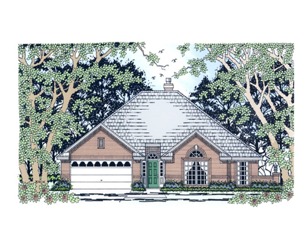 Exterior - Front Elevation 2 for Traditional House Plan #42-383 - 3 bed, 2 bath