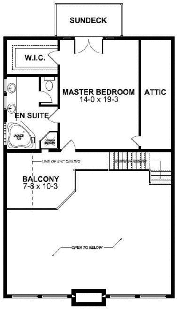 Contemporary Floor Plan - Upper Floor Plan #126-147