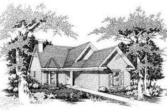 Exterior - Front Elevation for Cottage House Plan #329-164 - 3 bed, 2 bath